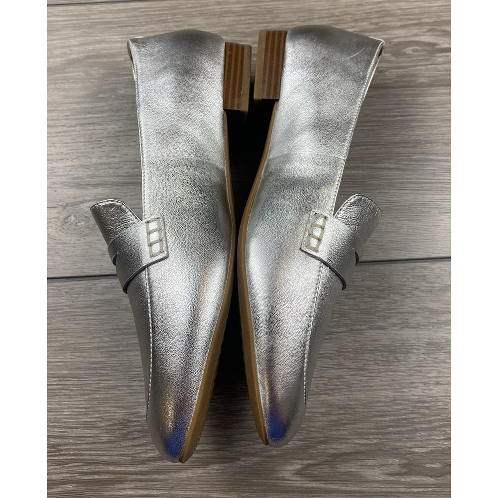 Cole Haan Women's Slip On Metallic Penny Loafers Silver Size 9B - Picture 7 of 9